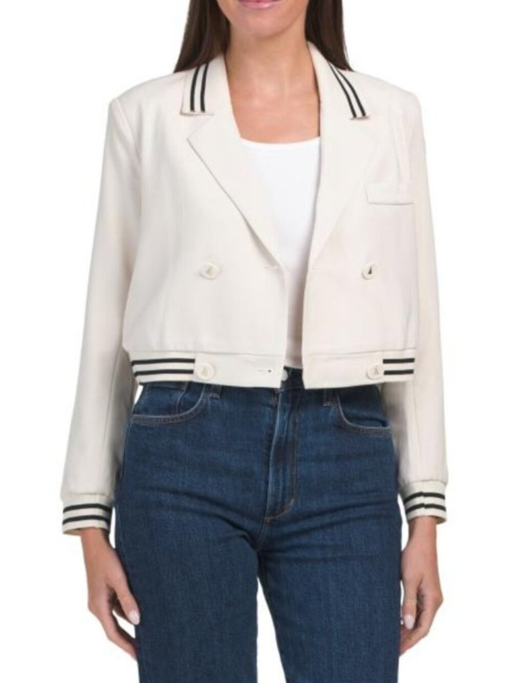 WDNY Bomber Jacket With Striped Trim